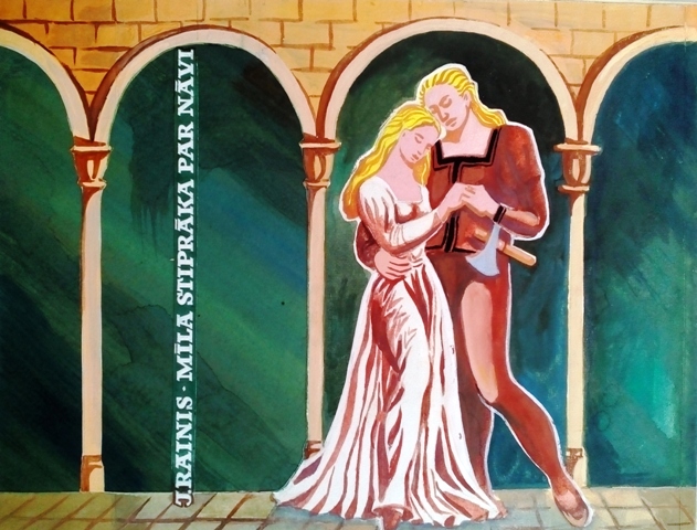 Ģirta Vilka ilustrācija Raiņa lugas  „Mīla stiprāka par nāvi” izdevumam. 1970. gads. RMM 408532
